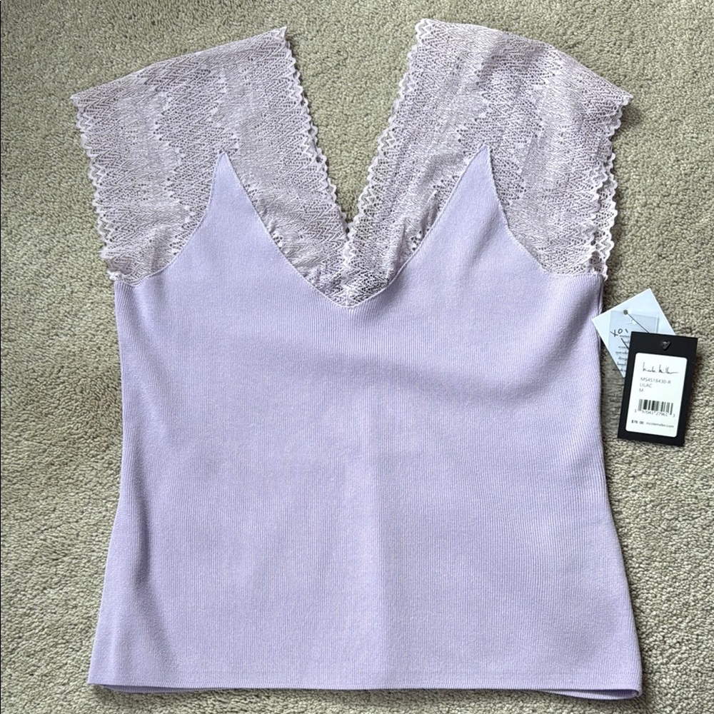 Lavender Lace Trim Top